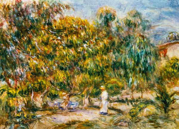 La femme en blanc dans le jardin des Colettes – Pierre-Auguste Renoir Pierre-Auguste Renoir