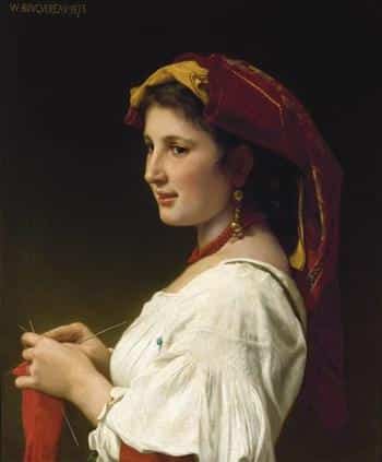 La tricoteuse – William Bouguereau William Bouguereau