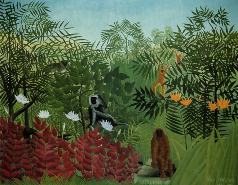 Forêt tropicale avec singes et serpent – Henri Rousseau Henri Rousseau