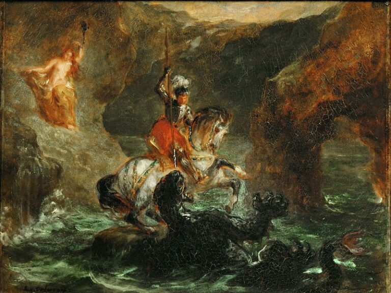 Saint Georges dans la lutte avec le dragon – Eugène Delacroix Eugène Delacroix