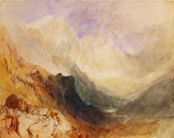 Vue le long d’une vallée alpine – William Turner William Turner