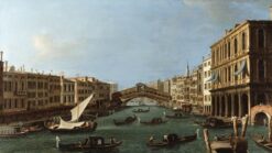 Vue du Grand Canal depuis le sud, le Palazzo Foscari à droite et le pont du Rialto en face – Giovanni Antonio Canal Giovanni Antonio Canal