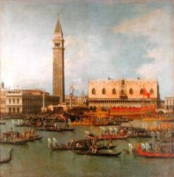 Vue du Palais de Saint-Marc, Venise, avec les préparatifs du mariage du Doge – Giovanni Antonio Canal Giovanni Antonio Canal
