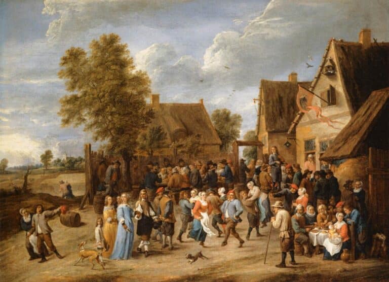 Village Revel avec un couple d’aristocrates – David The Younger Teniers David Teniers le Jeune