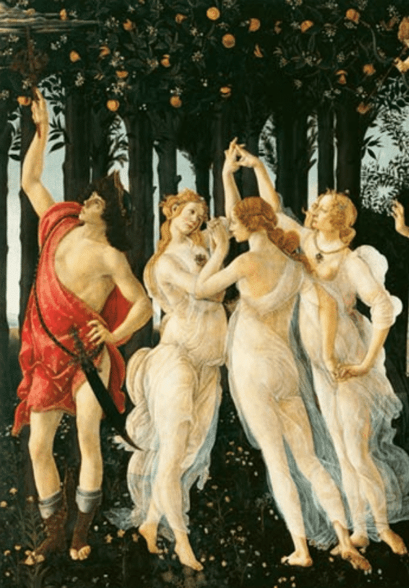 Primavera : Détail des Trois Grâces et de Mercure – Sandro Botticelli Sandro Botticelli