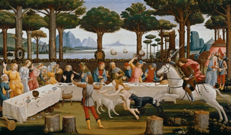 Le banquet de Nastagio degli Onesti – Sandro Botticelli Sandro Botticelli