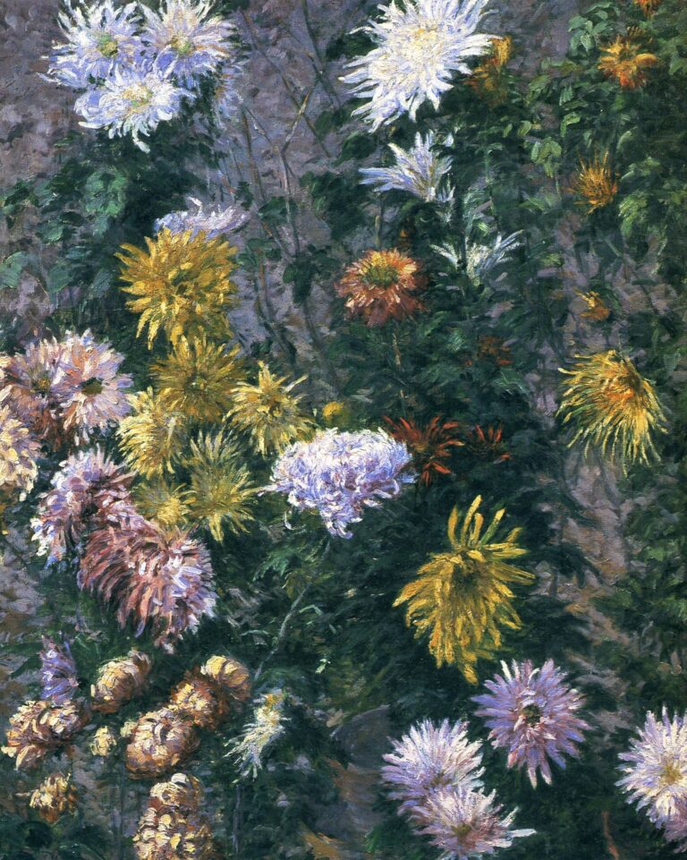 Chrysanthèmes blancs et jaunes – Caillebotte Gustave Caillebotte