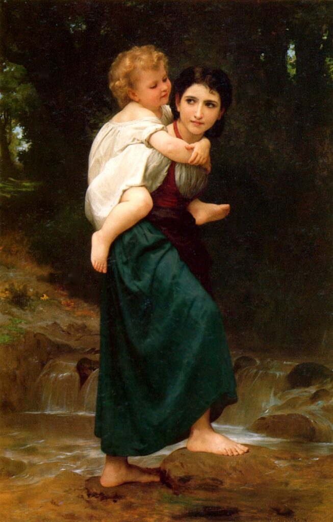 Traverser le cours d’eau – William Bouguereau William Bouguereau