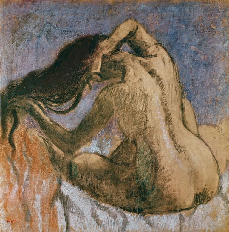 Une Femme se peignant les cheveux – Edgar Degas Edgar Degas