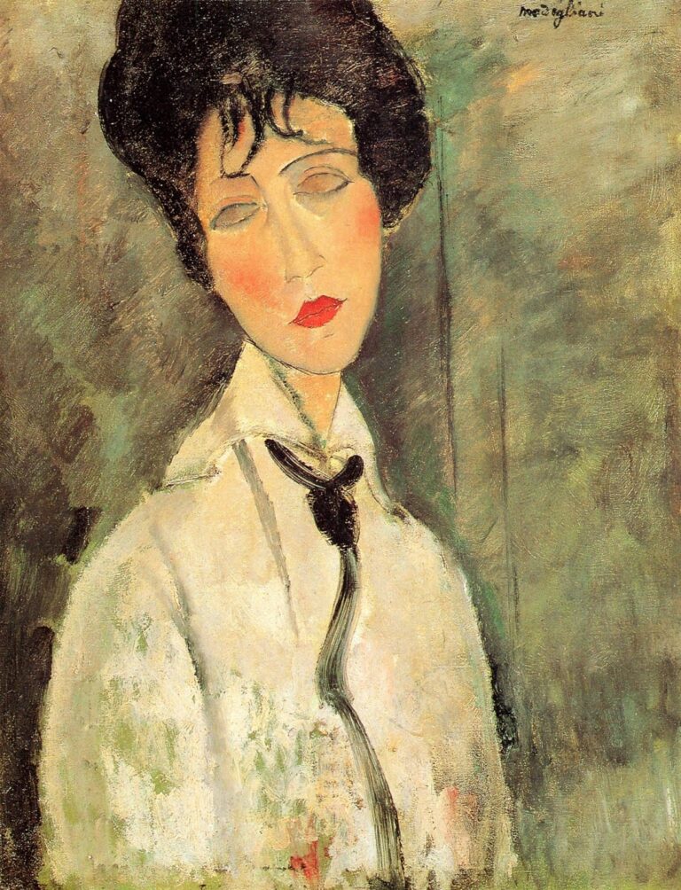 Portrait d’une femme avec une cravate noire – Amadeo Modigliani Amedeo Modigliani