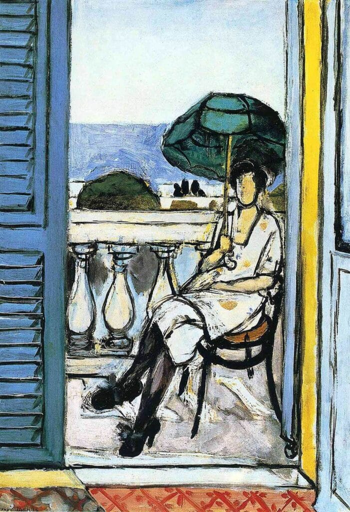 Femmes avec un parasol vert sur un balcon – Matisse Henri Matisse