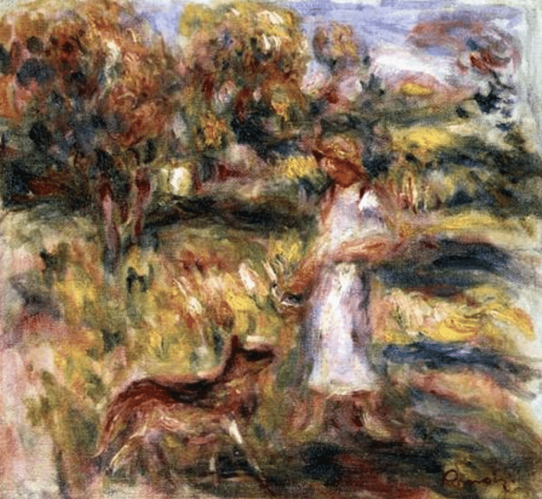 Paysage avec la femme de Renoir et Zaza – Pierre-Auguste Renoir Pierre-Auguste Renoir