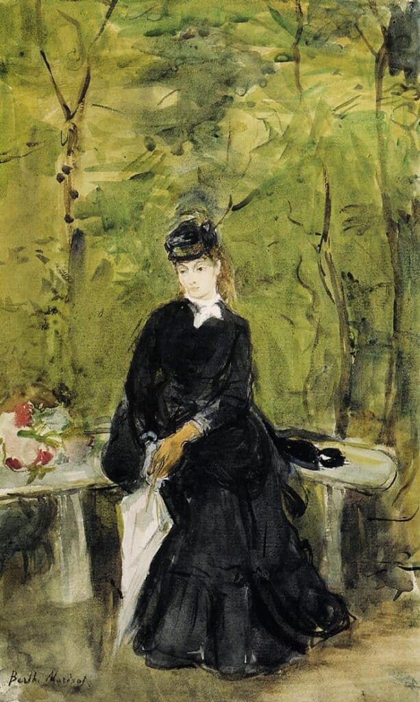 Young Lady Seated on a Bench – Berthe Morisot Berthe Morisot