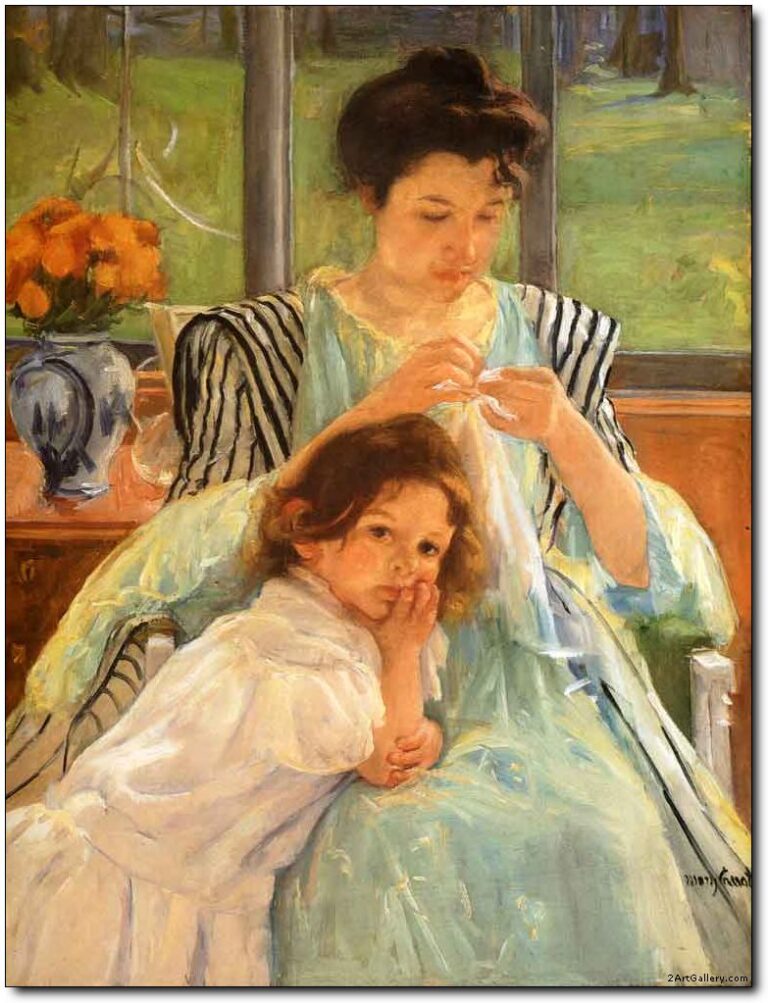 Jeune mère cousant – Mary Cassatt Mary Cassatt