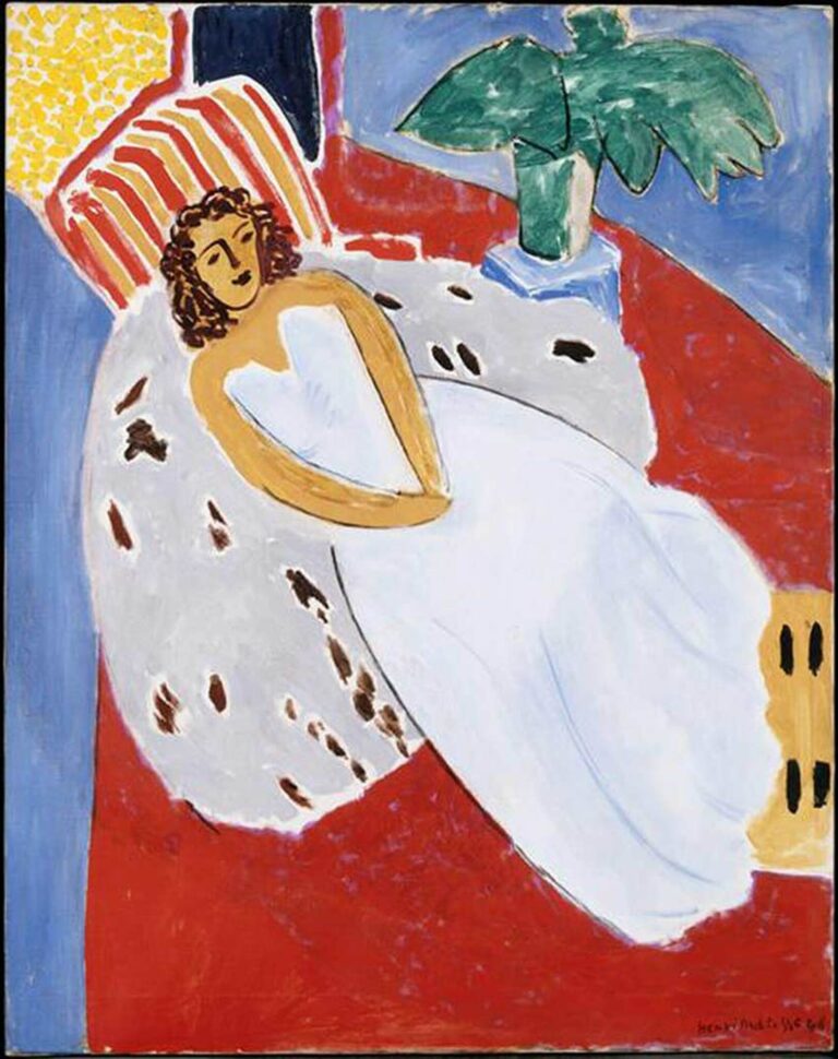 Jeune femme sur fond blanc et rouge – Matisse Henri Matisse