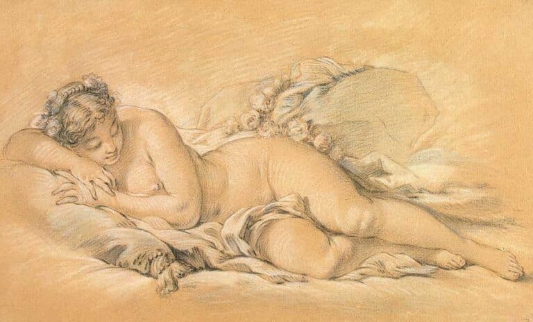 Young Woman Sleeping – François Boucher François Boucher